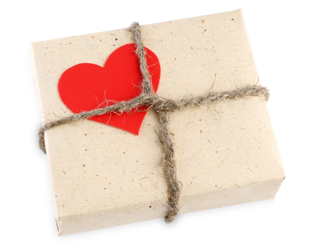 Valentine's Day gift box isolated on white background